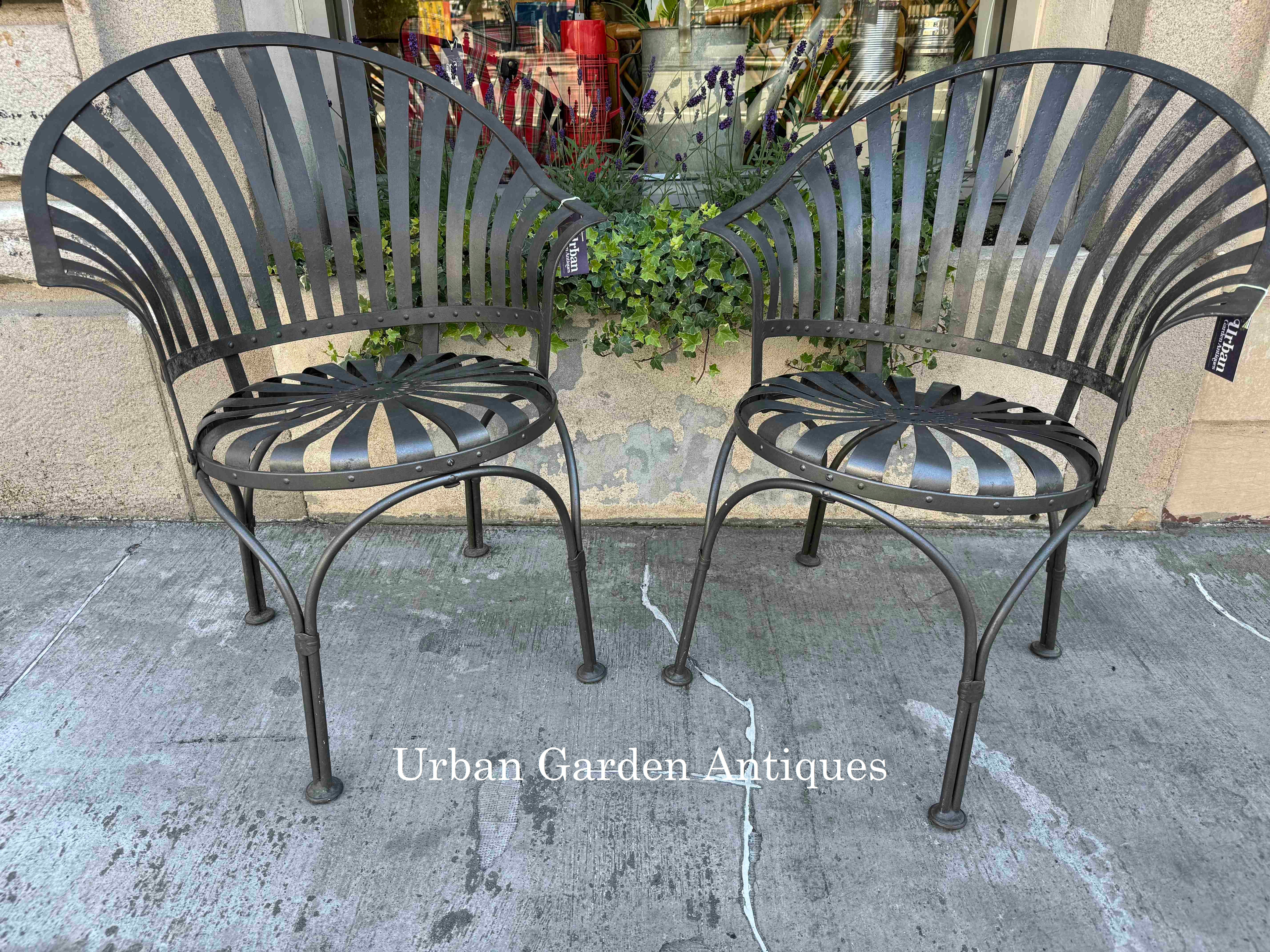 antique iron garden chairs