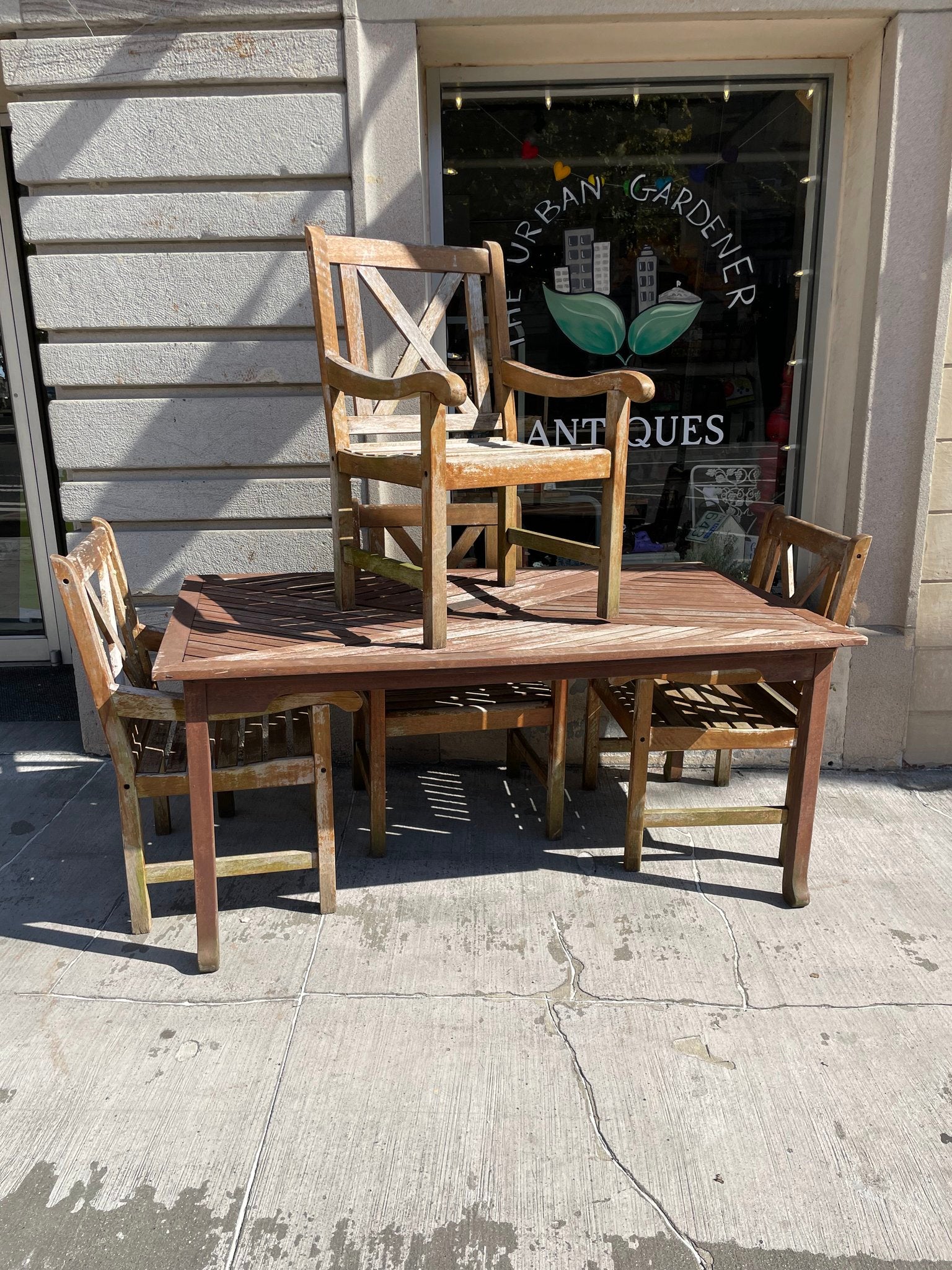 Wood Vintage Garden Table And Chairs Vintage French Garden Set